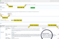 Compass student portal dashboard Class Info Tab displaying instructors names and contact info, class zoom links, class session notes and summaries, class recordings, and homework assigned summaries.