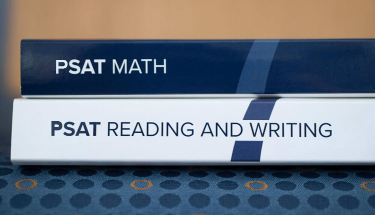 Compass PSAT prep course books for Math and Reading and Writing